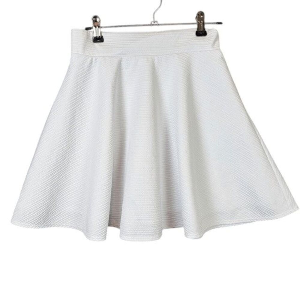 Sally Miller Kate Geller Skater Mini‎ Skirt Textured White Pull On Size Small